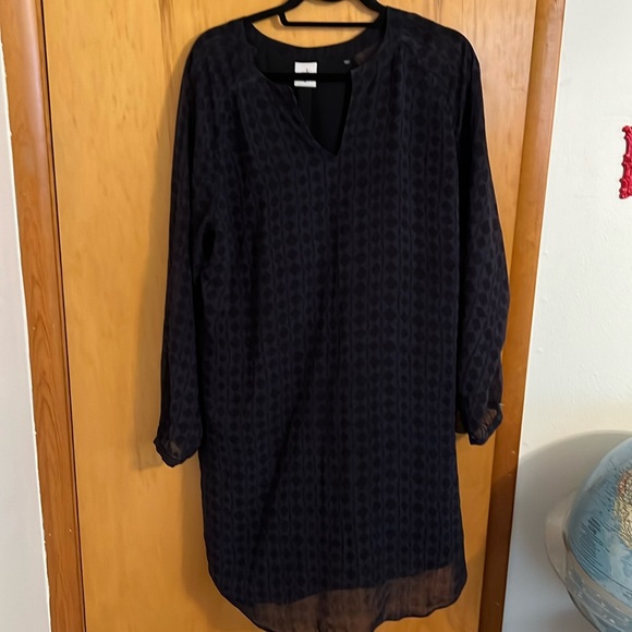 CAbi #3102 Women's Harlequin Diamond Print Long Sleeve Shift Dress Size large - Picture 1 of 5